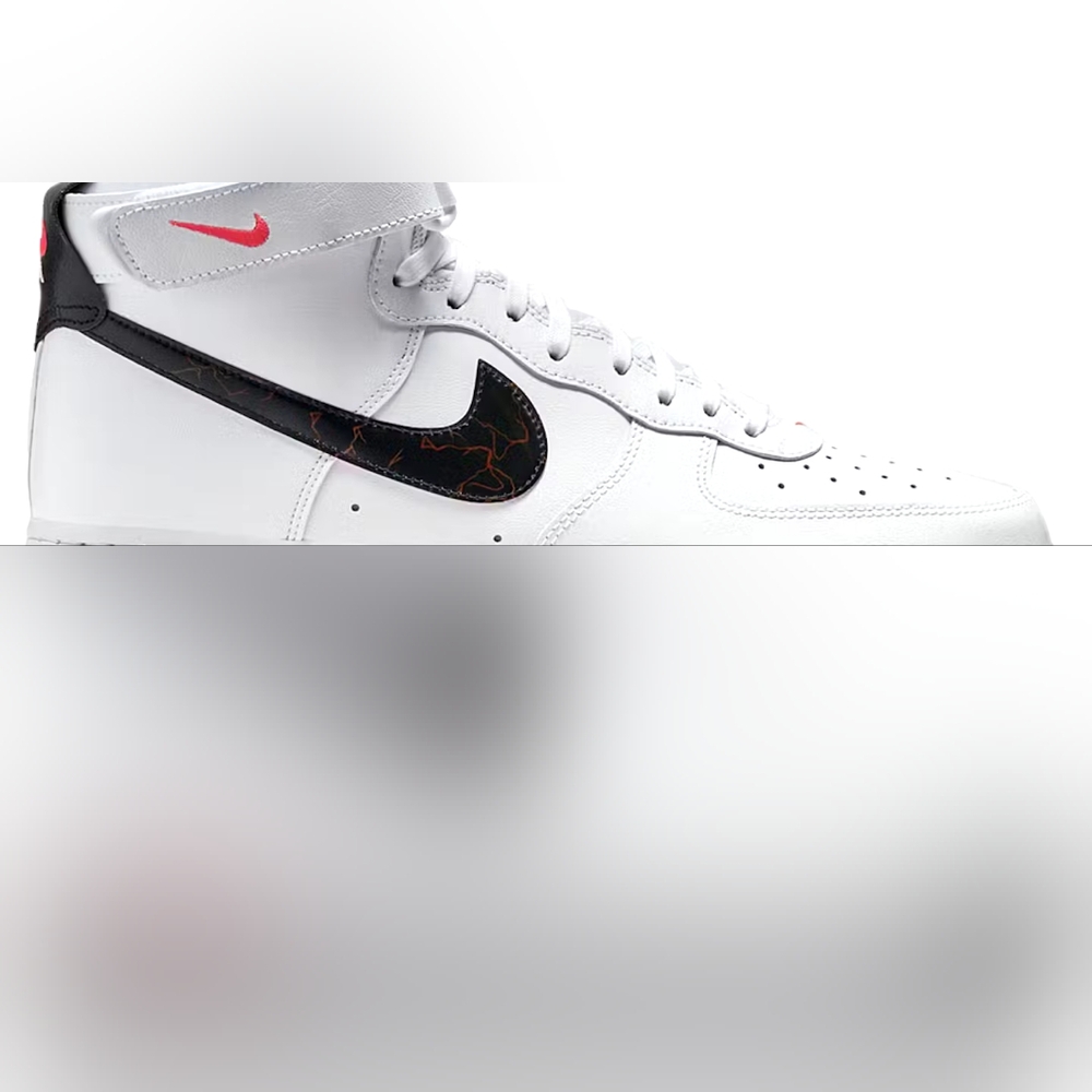 Nike White High-Top Sneakers with Black Swoosh and Pink Details - Picture 8 of 16